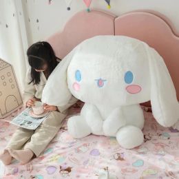 Cushions 100CM Queen Size Cinnamoroll Plush Toys Kawaii white puppy Stuffed Dolls Bedside Pillow Bay Window Large Cushion Gift For Kids