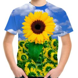 Tees 420y Children Teen Summer Fashion 3d Tshirt Plant Suower Printing Boys Girls T Shirt Kids Baby Birthday Cool Clothes Tshirt