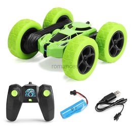 Electric/RC Car RC Car Strong Driving 2.4G High Speed Stunt Car 360 Rotation Light Remote Control Racing Auto Toy Christmas Kid Gifts 240424