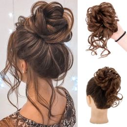 Chignon MISSQUEEN Synthetic Chignon Messy Curly Hair Bun Heat Resistant High Temperature Hair Color For Women's Hairpiecs