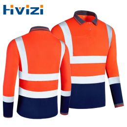 Clothing Reflective Safety Shirt Long Sleeve with Buttons and Pocket Long Sleeve Construction Work Shirts for Men Hi Vis Workwear Shirts