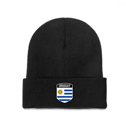 Berets 2024 Uruguay Flag Top Print Men Women Unisex Knitted Hat Winter Autumn Beanie Cap Warm Bonnet