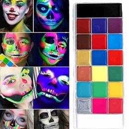 T0W2 Body Paint 42 Color Body Paint Kit Halloween Football Kids Face Eye Make Up Brush Set Wholesale Face Paint Body Acrylic Paint d240424