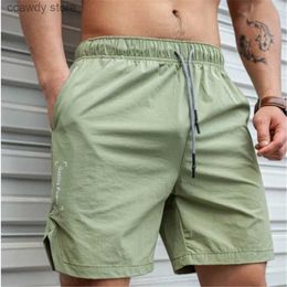 Men's Shorts Mens hot shorts lightweight thin running squat fitness mens gym wearing quick drying drawstring H240424