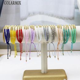 Strand 10 Pieces 3 Layer Glass Bead Bracelet Handmade Jewellery Elegant Gift Fashion Women 40320