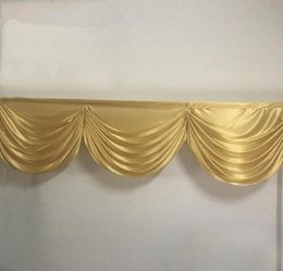 2M 3 curtain swags gold wedding backdop curtain swag drapery swags small table skirt swag for event party decoration2484083