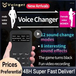 Microphones Voice Changer Mini Portable 8 Changing Modulator With Adjustable Functions Phone Computer Sound Card Mic Tool