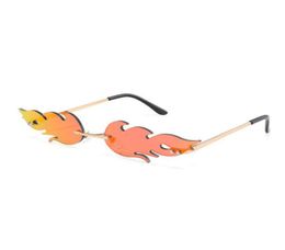 2021 Fashion Fire Flame Sunglasses Women Men Rimless Cat Eye Sunglasses Trending5190701