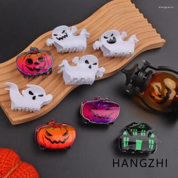 Hair Clips HANGZHI Halloween Colourful Scary Pumpkin Ghost Grab Clip Cute Quirky Unique Accessories For Women Girls Holiday Gift