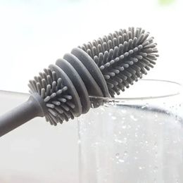 2024 Bottle Brush Insulation Cup Washing No Deadend Long Handled Silicone Cleaning Brush Household Multifunctional Cleaning Toolsfor Long