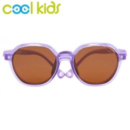 Fajne okulary przeciwsłoneczne dla dzieci dla mody chłopca dziewczyna geomtric okulary do słońca chronią krótkowzroczność/czytanie okularów Uv400 240412