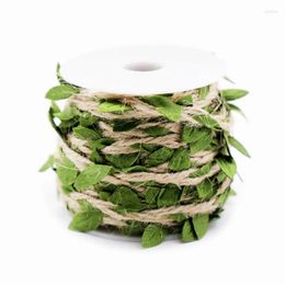 Drawstring 10M Simulation Green Leaves Weaving Rope Diy Wedding Birthday Decoration Rattan Gift Bouquet Packaging