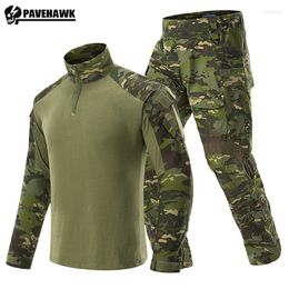 Men's Tracksuits G3 Outdoor Camouflage Training Set Mens Multiple Pockets Tactical Hiking Hunting Suits Wear-resistant Breathable Frog