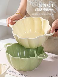 Bowls Cream Wind Two-ear Soup Bowl Home 2024 Ceramic Large Of Advanced Sensheng