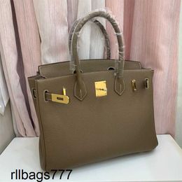 Layer Platinum Top Handbag 2024 Cowhide Litchi Pattern Bag Togo Womens Handbag One Shoulder Crossbody Big Handmade Genuine Leather