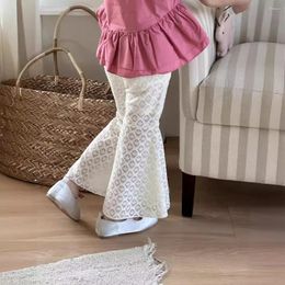 Trousers Children Pants 2024 Girls Summer Casual White Lace Fishtail Flared Teenage Clothing