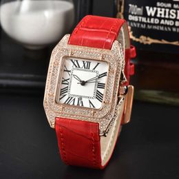 catier watch carteras moissanite watch Square Watch Full Sky Star Belt with Diamonds for Men Roman Scale Full Sky Star Fashion Quartz humanwigs womenwatch watchbox