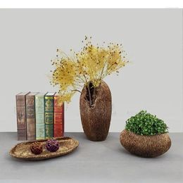 Vases Minimalist Resin Vase Creative Flower Pots Decorative Arrangement Modern Home Decor Abstract Crafts Desk Decoration