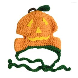 Dog Apparel Pumpkin Hat Knits Clothing Puppy Cosplay Halloween Cat Costume Head Pet Party