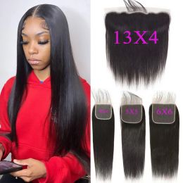 Wigs 6X6 Hd Lace Closure Straight Hair Transparent Lace Frontal Brazilian Human Hair Lace Closure 24 inch 13x4 Lace Frontal Closure