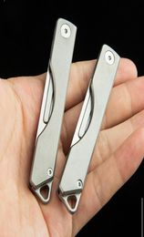 Multifunction high quality mini Grey titanium handle stainless steel blade folding camping hiking pocket knife with great box men 9797945