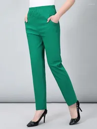 Women's Pants Candy Color Women Straight Ankle-length Casual Mother Big Size 5XL Pantalones Korean Office Lady Skinny Trousers