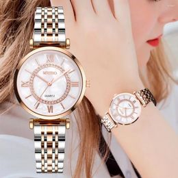 Wristwatches Mantianxing Watch Women's Steel Band Simple Quartz Three Pointer Leisure Fashion Wrist