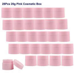 Bottles 28pcs/sets 20g Pink Travel Face Cream Jar Cosmetic Box Refillable Bottle Portable Empty Plastic Tight Waist Container with Lid