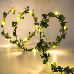 Strings Artificial Flower Leaf Led Fairy Lights Garland Christmas Tree Decoration Outdoor Room Curtain Lamp Wedding Party Garden Decor