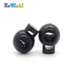 50pcslot Cord Lock Round Ball Toggle Stopper Plastic For Bag BackpackClothing Black6597092