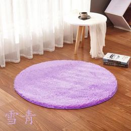 Carpets Silk Carpet Round Mat Yoga Living Room Floor Computer Chair Washable Black