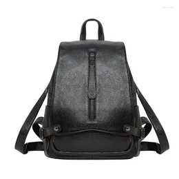 School Bags Bag Women's Leather And Backpack American Shoulder Hundred Fashion Travel Simple European Anti-theft Wholesale