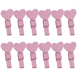 Frames 50pcs Mini Clothespins Wood Heart Shape Po Memo Paper Clips