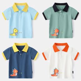 Tees 18yrs Boys Tshirt Cute Dinosaur Pattern Toddler Tops Tees Children Summer Cotton High Quality Shirt Kids Clothes Gentleman Boy