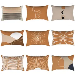 Pillow 30x50cm Orange Geometric Pillowcase Cover For Home Sofa Chair Living Room Decor