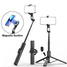 Sticks Wireless Magnetic Selfie Stick Tripod Stand Multifunction Phone Holder with Detachable Remote for iPhone 1215 All Series