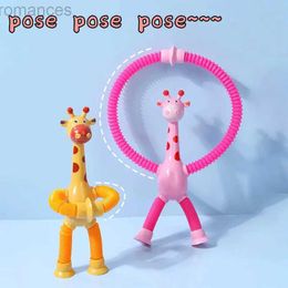 Decompression Toy Stress Relief Telescopic Giraffe Toy Pop Tubes Children Suction Cup Giraffe Toys Sensory Bellows Toys Anti-stress Squeeze Toy d240424