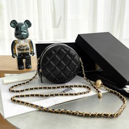 High quality designer bag crossbody bag mobile phone bag c bag womens mini wallet luxurious and fashionable shoulder bag brand chain bag with two small golden balls