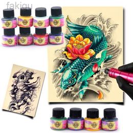 Body Paint 10pcs/set Professional Tattoo Ink 5ml Pigment Safe Half Permanent for Body Art Makeup Tattoo Kit Practise Set Tattoo Colour Inks d240424