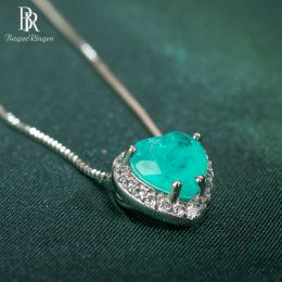 Necklaces Bague Ringen Artificial Brazilian Paraiba Tourmaline Pendant Necklace For Charm Lady Heart Shape 10*10mm Stone Wedding Gift