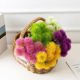 Decorative Flowers Artificial Plants Purple White Dandelion Pulsatilla Flower Ball Home Garden Decorate