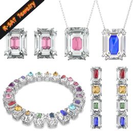 Necklaces Chroma New Sales Trend Austria Fina Crystal Luxury Candy Colourful Necklace Earring Set with Logo Women's Party Gift