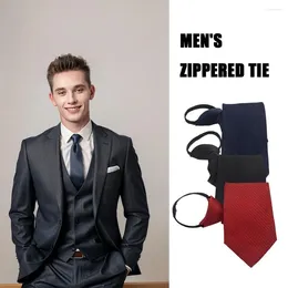 Bow Ties Dacron Leisure Neck Tie Suits Classic For Wedding Business Slim Men Necktie Adult Gravatas Men's Zippered N0X1