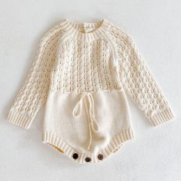One-Pieces Spring Baby Clothes Girls Romper Autumn Long Sleeve Baby Girl Knit Hollow Out Rompers Baby Jumpsuit Baby Clothes