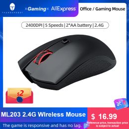 Mice Thunderobot Ml201 2.4g Wireless Mouse Gamer 2400dpi 5 Buttons Professional for Gaming Office Computer Laptop Pc Tablet Mouse