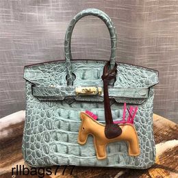 Crocodile Platinum Bag Handbag Fashion Bone Grain Cow Casual Womens Fashion Portable Shoulder Messenger Handmade Genuine Leather