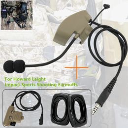 Earphones Tactical Headset Electronic Shooting Earmuffs with External Microphone Kit for Howard Leight Impact Sports Tactical Headset