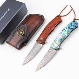 K4020 Folding Pocket Knife, 3.2" VG10 Damascus Steel Blade Small EDC Knife with Pocket Clip for Men Women