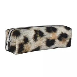 Leopard Animal Fur Printing Pencil Case Fashion Pen Box Bag Girl Boy Big Capacity School Supplies Gifts Pouch