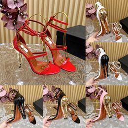 Metal Pygal Heel Sandals Summer Women Designer Sandals Novel Vintage Sandal Luxury Shoes 10cm Designer Heels Sheepskin Top Mirror Quality Partydress Shoes